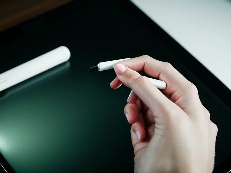 Nahaufnahme einer Hand, die mit dem Apple Pencil in Digital-Lettering-Schrift das Wort STRATEGY auf ein iPad-Sketchnote schreibt.