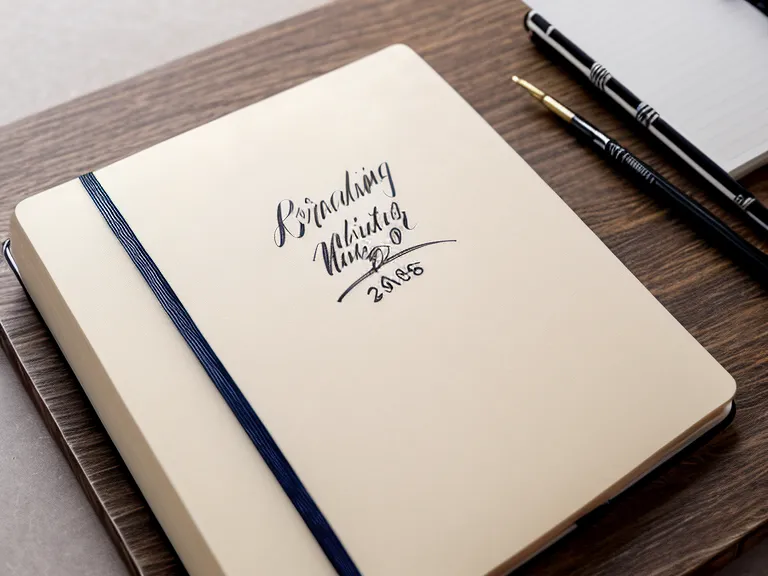 Handlettering-Schriftzug neben schnellen Sketchnotes-Notizen im Meeting